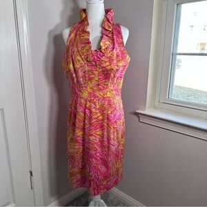 Just Taylor Women's Preppy Fitted Summer Vacation Halter Dress SZ 12